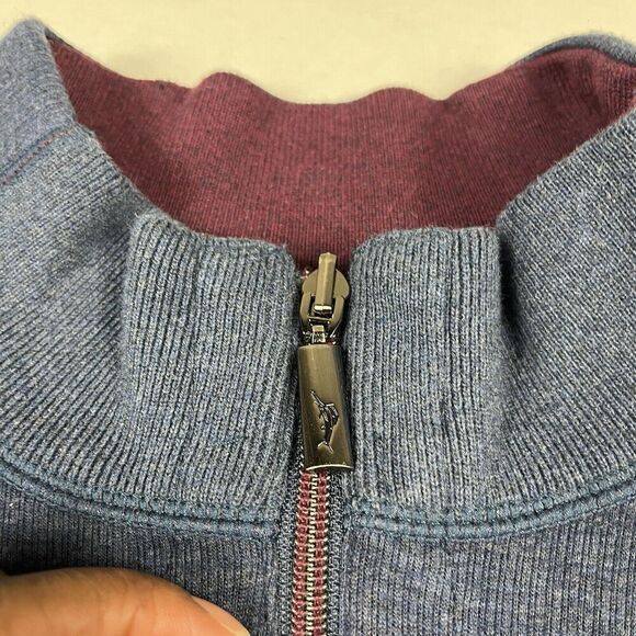 Tommy Bahama Mens Flipshore Half Zip Sweatshirt Blue Burgundy Reversible XL/XXL - Picture 4 of 11